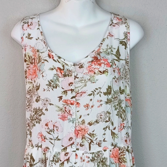 Frye Women Floral Sleeveless Button Front Midi Dress Boho Cottagecore sz XL - Picture 4 of 16